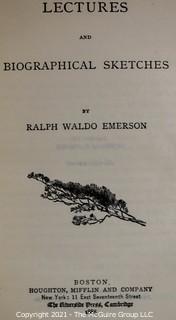 Books: Three (3) Leather Bound Volumes: "Emerson's Complete Works" 