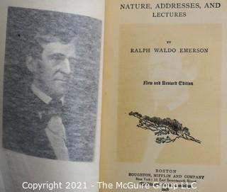 Books: Three (3) Leather Bound Volumes: "Emerson's Complete Works" 