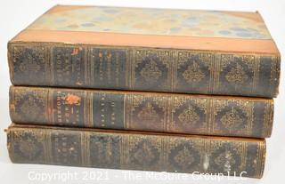 Books: Three (3) Leather Bound Volumes: "Emerson's Complete Works" 