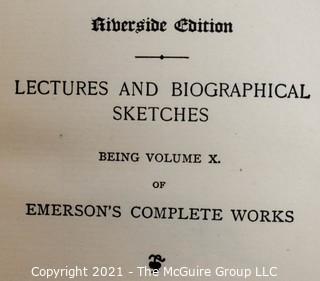 Books: Three (3) Leather Bound Volumes: "Emerson's Complete Works" 