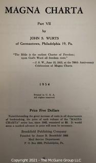 Books: Collection of 3 books; Vol. 4, 7 and 8 of: "The Magna Charta" by John S. Wurts