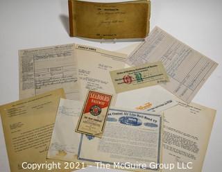 Collection Of Railroad Ephemera Including Seaboard Railway Timetable, Accident Reports, Certificates, Correspondence and Delay and Arrival Report. 