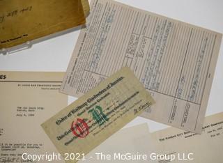 Collection Of Railroad Ephemera Including Seaboard Railway Timetable, Accident Reports, Certificates, Correspondence and Delay and Arrival Report. 