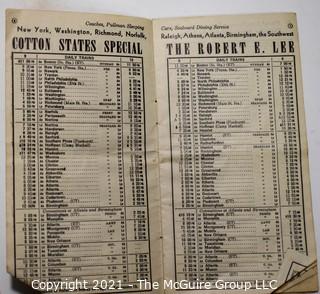 Collection Of Railroad Ephemera Including Seaboard Railway Timetable, Accident Reports, Certificates, Correspondence and Delay and Arrival Report. 