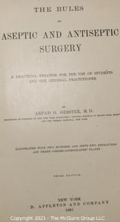 Books: Collection of 2 books including "The Rules og Aseptic and Antiseptic Surgery" by Arpad G. Gerster