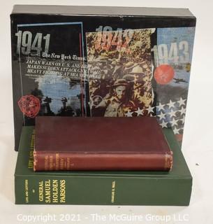 Books: Collection of 7 books including 5 book WW II series in slipcover 