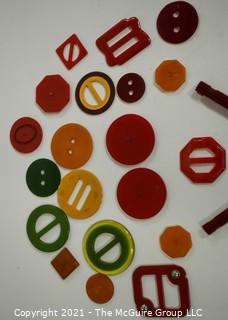 Collection of Vintage Bakelite Buttons and Buckles.