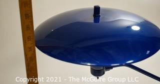 Blue Mid Century Modern MCM "Saucer-style" Metal Table Lamp