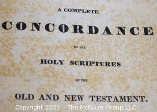 Book: 1830 Leather bound "A Complete Concordance to the Holy Scriptures of the Old and New Testament"