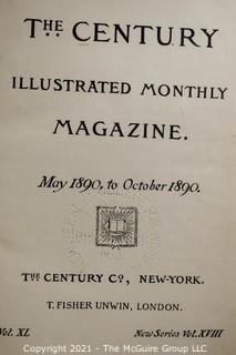 Books: Collection of 2 books including: <pb> <pb>
"The Century Illustrated Monthly Magazine, May 1890 - Oct 1890"; and pb> <pb>
"1888 Scribner's Magazine, July - December"  