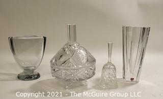 Group of Clear Glass Crystal items Including Orefors.  