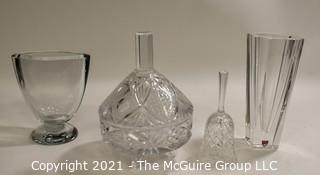 Group of Clear Glass Crystal items Including Orefors.  