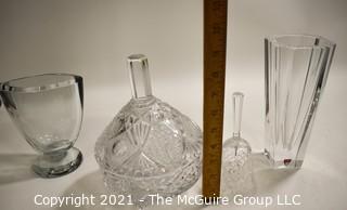 Group of Clear Glass Crystal items Including Orefors.  