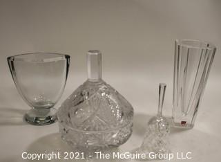 Group of Clear Glass Crystal items Including Orefors.  