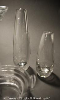 Four Pieces of Clear Glass Crystal Decorative Items. 