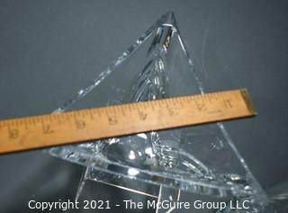 Four Pieces of Clear Glass Crystal Decorative Items. 