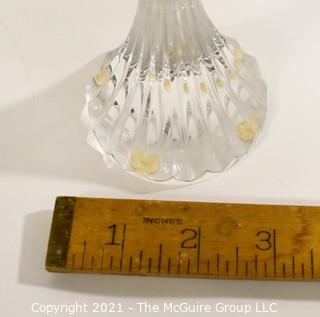 Set of (2) Baccarat Cut Crystal Candle Sticks with Deep Bevel Cuts in Massena Pattern. They measure approximately 5" tall.