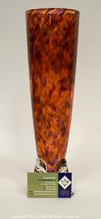 Large Hand Blow Art Glass Vase on Footed Base.  Measures approximately 14" tall. 