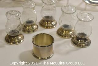 Group of Sterling Silver and Glass Small Serving Pieces. 