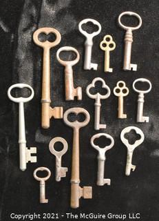 Collection of cabinet and clock keys 