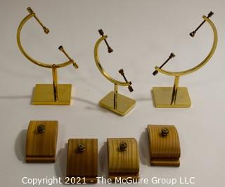 Brass Display Stands With Set Screws and  "Hang Ups" Wall Attachments.