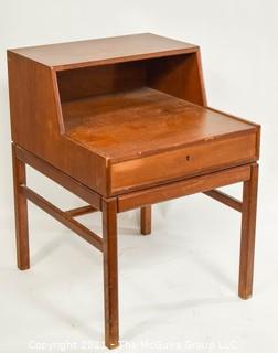 Mid-Century Swedish Teak Casino Side Table with Drawer by Sven Engström & Gunnar Myrstrand for Tingströms.  Measures approximately 17" x 20" x 25".