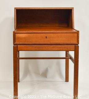 Mid-Century Swedish Teak Casino Side Table with Drawer by Sven Engström & Gunnar Myrstrand for Tingströms.  Measures approximately 17" x 20" x 25".