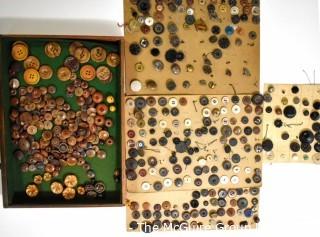 Vintage Collection of Buttons, Most Mounted on Card Board. 