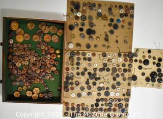 Vintage Collection of Buttons, Most Mounted on Card Board. 