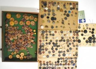 Vintage Collection of Buttons, Most Mounted on Card Board. 