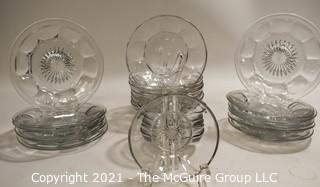 Set of Clear Heisy Colonial Glass Ware.  Includes Bread & Butter Plates and Bowls. 