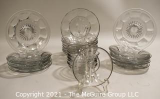 Set of Clear Heisy Colonial Glass Ware.  Includes Bread & Butter Plates and Bowls. 