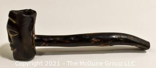 South Pacific Black Coral Opium Pipe.  Measures approximately 3" long.