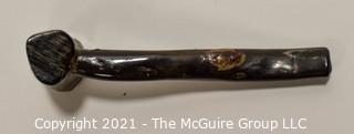 South Pacific Black Coral Opium Pipe.  Measures approximately 3" long.