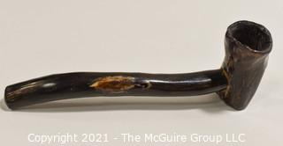 South Pacific Black Coral Opium Pipe.  Measures approximately 3" long.