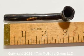 South Pacific Black Coral Opium Pipe.  Measures approximately 3" long.