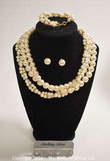 Group of Faux Pearl Jewelry Including Trifari.