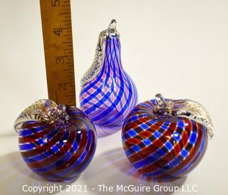 Three (3) Murano Hand Blown Glass Decorative Items.  