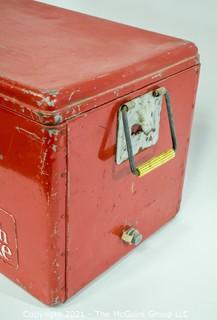 Vintage Red Mid Century "Things Go Better With Coke" Coca-Cola Ice Chest; 13D x 22W x 12 1/2"T