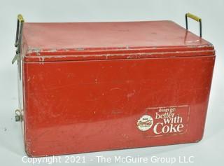 Vintage Red Mid Century "Things Go Better With Coke" Coca-Cola Ice Chest; 13D x 22W x 12 1/2"T