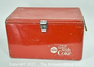 Vintage Red Mid Century "Things Go Better With Coke" Coca-Cola Ice Chest; 13D x 22W x 12 1/2"T