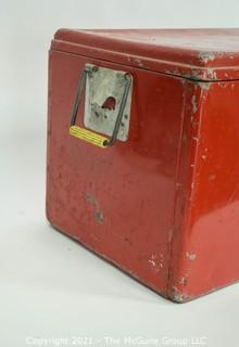 Vintage Red Mid Century "Things Go Better With Coke" Coca-Cola Ice Chest; 13D x 22W x 12 1/2"T