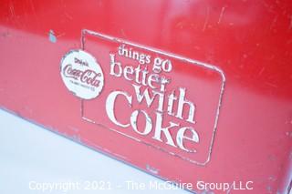 Vintage Red Mid Century "Things Go Better With Coke" Coca-Cola Ice Chest; 13D x 22W x 12 1/2"T