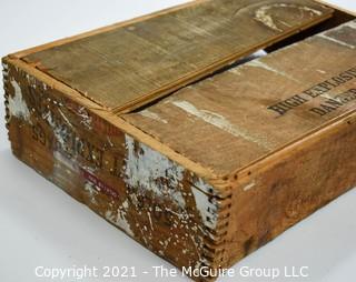 Wooden Finger Jointed Box Dynamite Box Stenciled "High Explosives- Dangerous"; 12 X 18 X 4"T. 