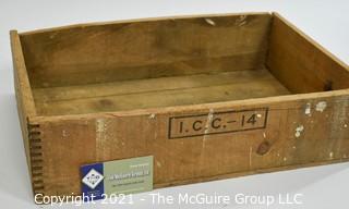 Wooden finger jointed box explosives box; 13 x 18 x 4 1/2"