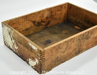 Finger Jointed Vintage Wooden Box; 12 x 18 x 4"T