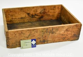 Finger Jointed Vintage Wooden Box; 12 x 18 x 4"T