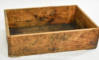 Finger Jointed Vintage Wooden Box; 12 x 18 x 4"T