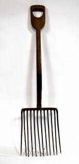 Vintage Primitive 11 Tine Pitch Fork or Silage Fork.  It measures approximately 44"T 