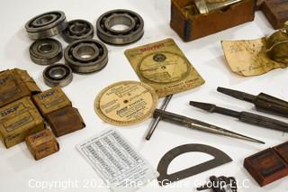 Vintage Hardware Includes Bearings, Faucet, Seat Reamer, Gauges, Etc